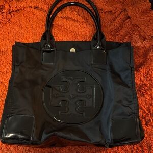 Tory Burch Black Tote with Logo Detail